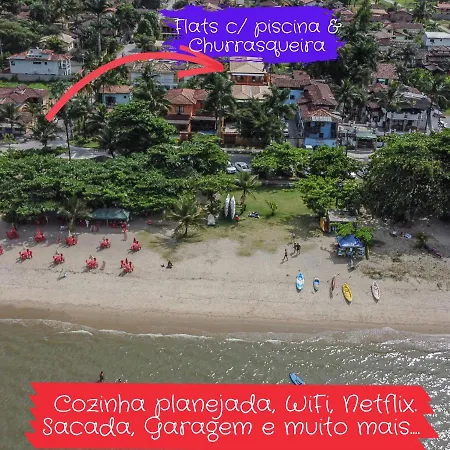 Mamanguá - Flat com Piscina, 50mts da praia, cozinha gourmet, churrasqueira privativa, ar con, WiFi, netflix, garagem-2
